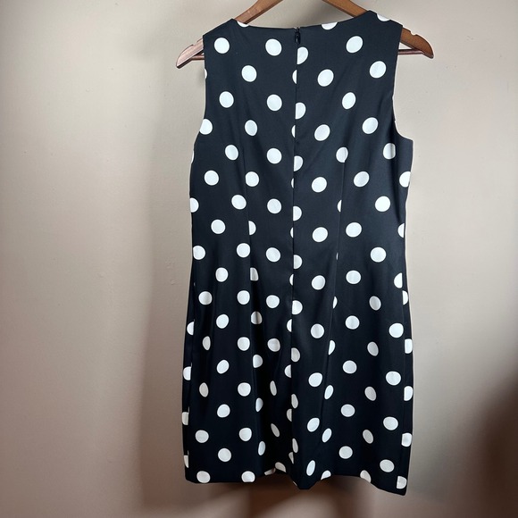 ALYX petite Black and White Polka Dot Sleeveless Dress Career Cocktail Party - Picture 1 of 5